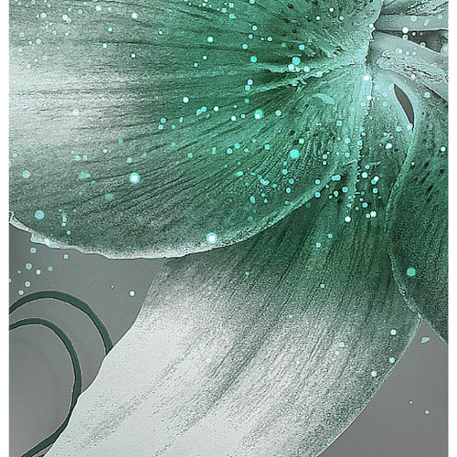 Runa Art Wandbild XXL Blumen Lilien Wohnzimmer Schlafzimmer 200 x 80 cm Schwarz Türkis 5 Teilig - Made in Germany - 039655b