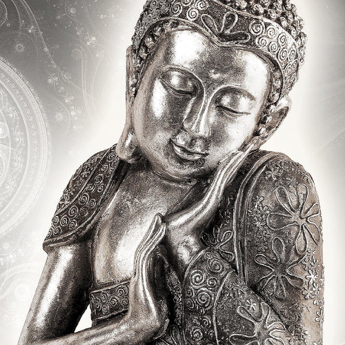 Runa Art Bild Buddha Zen Modern Wandbilder Wohnzimmer Schlafzimmer 1 Teilig - Made In Germany - Feng Shui Grau Flur 041615b