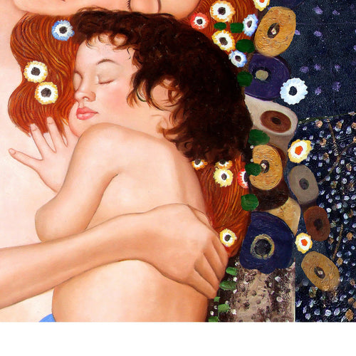 Runa Art - Bilder Gustav Klimt Mutter und Kind 200 x 100 cm 5 Teilig XXL Wanddekoration Design Braun 700251a
