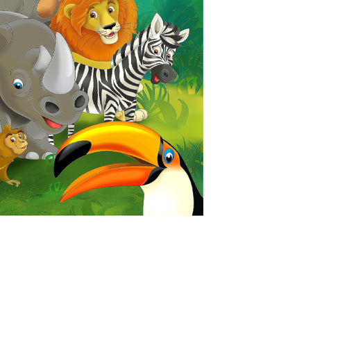 Runa Art Bild Tiere Dschungel Modern Wandbilder Spielzimmer Baby 1 Teilig - Made In Germany - Kinderzimmer Bunt Flur 001815a
