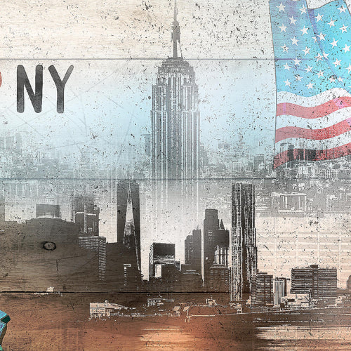 Runa Art Wandbild New York City 1 Teilig 100 x 40 cm Modern Bild auf Vlies Leinwand USA Wohnzimmer Büro Beige Bunt 034212b