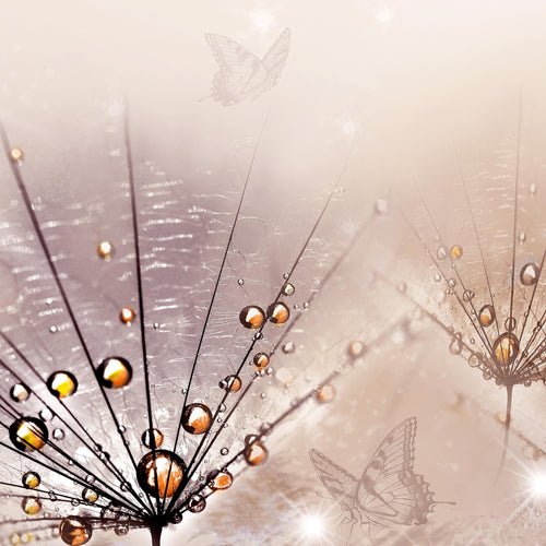 Runa Art Wandbild XXL Pusteblume Wohnzimmer Schlafzimmer 200 x 80 cm Rosa 5 Teilig - Made in Germany - 016955a