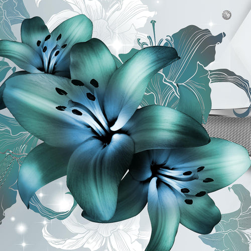 Runa Art Bild Blumen Lilien Wandbilder auf Vlies Leinwand 5 Teilig Wanddekoration Wohnzimmer Schlafzimmer 016556a