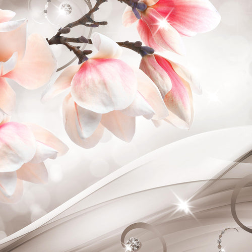 Runa Art Wandbilder Blumen Abstrakt Bild XXL Wohnzimmer Schlafzimmer Beige Braun Diamant 120 x 80 cm 3 Teilig 035331b