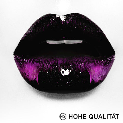 Novart Wandbilder Fashion - KOMPLETT AUFHÄNGFERTIG - Schwarz Weiss Violett Wohnzimmer Mädchen Teenager - 7 Moderne Mood-Bilder - N002271c