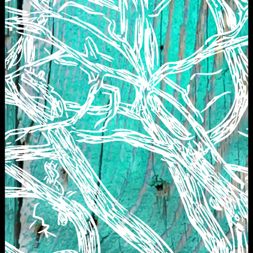 Runa Art Bild Baum Abstrakt Modern Wandbilder Wohnzimmer 1 Teilig - Made In Germany - Holzmotiv Türkis Grau Flur 039915c