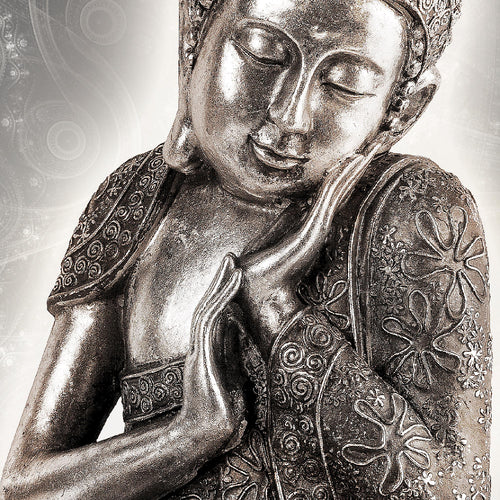 Runa Art Bild Wohnzimmer Schlafzimmer Buddha Zen 5 Teilig Feng Shui Grau Wandbilder auf Vlies Leinwand 041653b