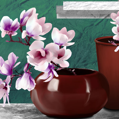 Runa Art Bild Blumen Abstrakt Wandbilder auf Vlies Leinwand 5 Teilig Wanddekoration Wohnzimmer Schlafzimmer 035256b