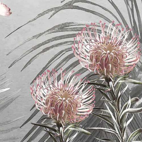 Runa Art Wandbilder Blumen 5 Teilig Bild auf Vlies Leinwand Deko Wohnzimmer Vintage Natur Grau 043352c