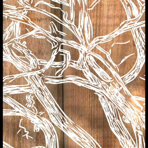 Runa Art Bild Baum Abstrakt Modern Wandbilder Wohnzimmer 1 Teilig - Made In Germany - Holzmotiv Beige Braun Flur 039915a