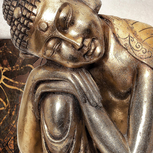 Runa Art Wandbilder Buddha Zen Bild XXL Wohnzimmer Schlafzimmer Beige Feng Shui 120 x 80 cm 3 Teilig 041331c