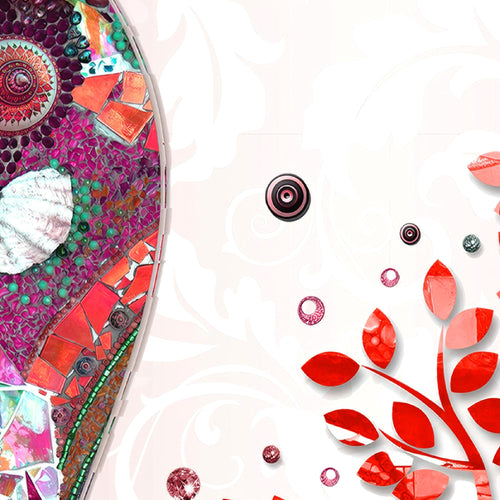 Runa Art - Bilder Gustav Klimt - Baum des Lebens 120 x 40 cm 3 Teilig Wandbild auf Vlies Leinwand Rosa Mehrteilig Modern 004633c