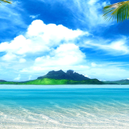 Runa Art - Bilder Landschaft 200 x 100 cm 5 Teilig XXL Wanddekoration Design Strand Himmelblau 603351a