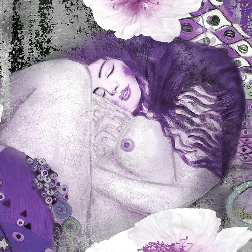Runa Art - Bilder Collage Gustav Klimt 200 x 100 cm 5 Teilig XXL Wanddekoration Design Violett 018551c