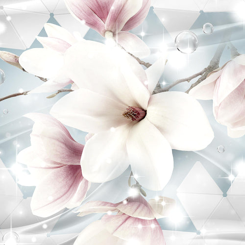 Runa Art - Bilder Blumen Magnolien 200 x 100 cm 5 Teilig XXL Wanddekoration Design Blau 017051b