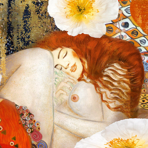 Runa Art Bild Collage Gustav Klimt Wandbilder auf Vlies Leinwand 5 Teilig Wanddekoration Wohnzimmer 018556a