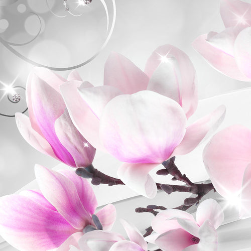 Runa Art Bild Wohnzimmer Schlafzimmer Blumen Abstrakt 5 Teilig 3D Optik Grau Rosa Wandbilder auf Vlies Leinwand 035353a
