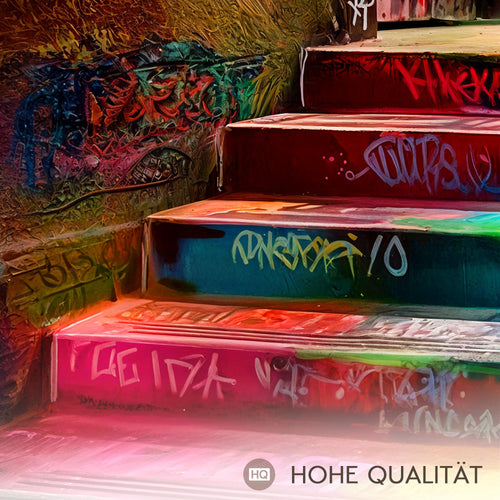 Novart Bilder Set Street Art - KEIN EXTRA RAHMEN BENÖTIGT - Wandbilder für Wohnzimmer Schlafzimmer Büro - 3 Teilig Deko Treppenhaus - N043136a