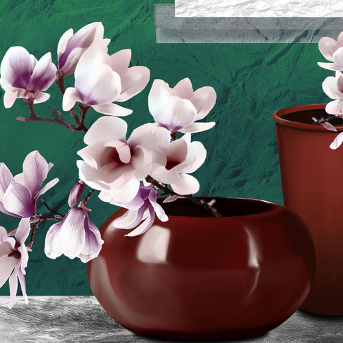 Runa Art - Bilder Blumen Abstrakt 200 x 100 cm 5 Teilig XXL Wanddekoration Design Türkis Grau 035251b