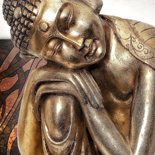 Runa Art Wandbild XXL Buddha Zen Wohnzimmer Schlafzimmer 200 x 80 cm Beige 5 Teilig - Made in Germany - 041355c