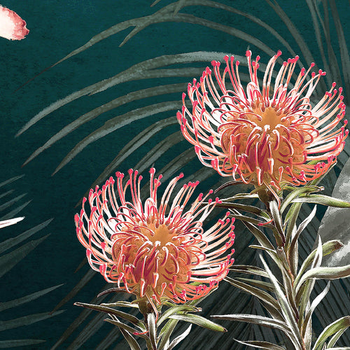 Runa Art Bild Wohnzimmer Schlafzimmer Blumen 5 Teilig Vintage Natur Grün Bunt Wandbilder auf Vlies Leinwand 043353a