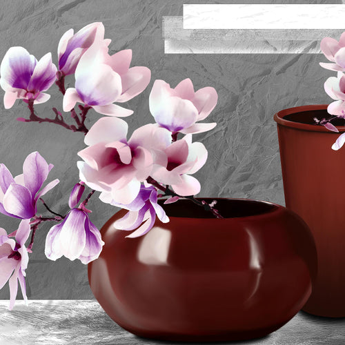 Runa Art Bild Blumen Abstrakt Wandbilder auf Vlies Leinwand 5 Teilig Wanddekoration Wohnzimmer Schlafzimmer 035256c