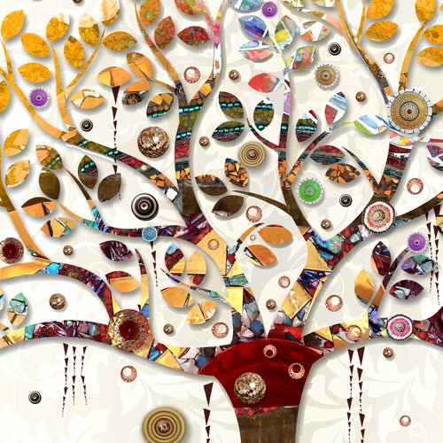 Runa Art - Bilder Gustav Klimt Baum des Lebens 200 x 100 cm 5 Teilig XXL Wanddekoration Design Bunt 004651a