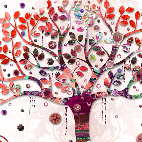 Runa Art Bild Gustav Klimt - Baum des Lebens Wandbilder auf Vlies Leinwand 5 Teilig Wanddekoration Wohnzimmer 004656c
