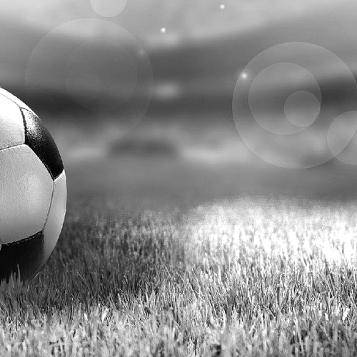 Runa Art Wandbild Fussball 1 Teilig 100 x 40 cm Modern Bild auf Vlies Leinwand Sport Wohnzimmer Schlafzimmer Grau 402412b