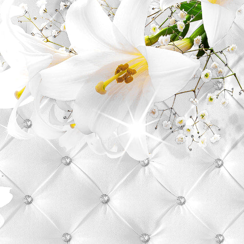Runa Art - Bilder Blumen Abstrakt 120 x 40 cm 3 Teilig Wandbild auf Vlies Leinwand Grau Gelb Mehrteilig Modern 030333a