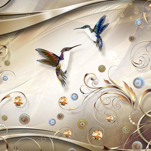 Runa Art Wandbilder Vintage Vogel Bild XXL Wohnzimmer Schlafzimmer Biege Braun Abstrakt 120 x 80 cm 3 Teilig 038331a