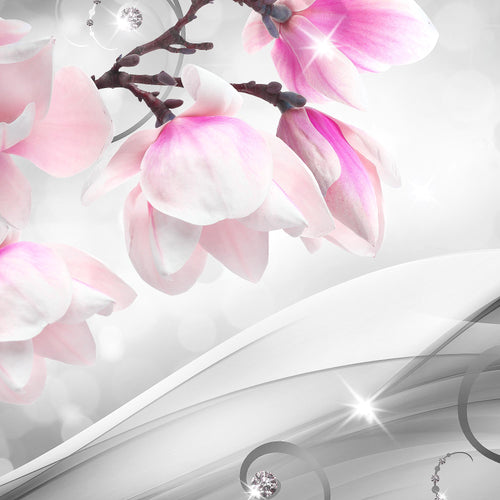 Runa Art Wandbilder Blumen Abstrakt Bild XXL Wohnzimmer Schlafzimmer Grau Rosa 3D Optik 120 x 80 cm 3 Teilig 035331a
