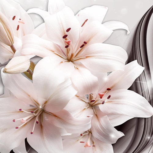 Runa Art Bild Blumen Lilien Wandbilder auf Vlies Leinwand 5 Teilig Wanddekoration Wohnzimmer Schlafzimmer 017156c