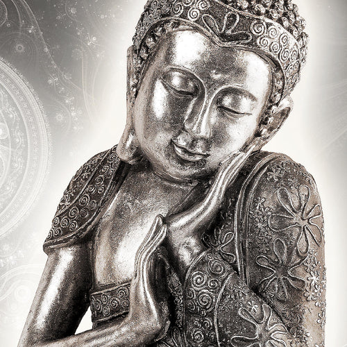 Runa Art Wandbilder Buddha Zen Bild XXL Wohnzimmer Schlafzimmer Grau Feng Shui 120 x 80 cm 3 Teilig 041631b
