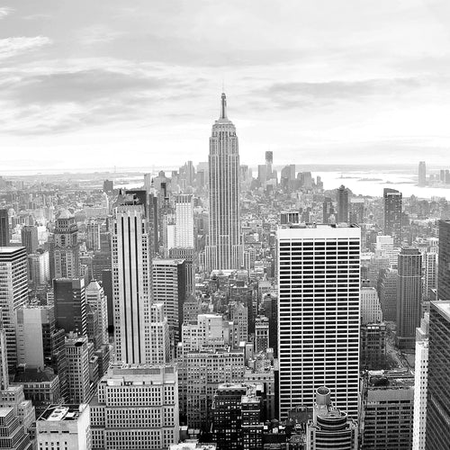 Runa Art Wandbilder New York Bild XXL Wohnzimmer Büro Schwarz Weiss Skyline 120 x 80 cm 3 Teilig 010231c