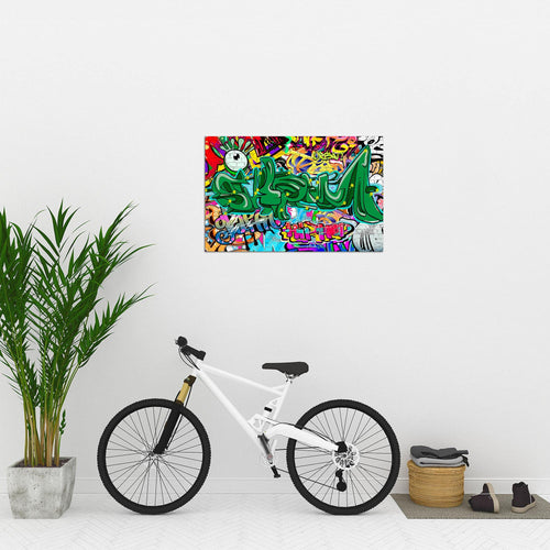 Runa Art Bild Graffiti Modern Wandbilder Loft Wohnzimmer 1 Teilig - Made In Germany - Street Art Bunt Flur 402015a