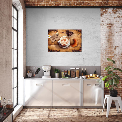 Runa Art Bild Kaffee Küche Modern Wandbilder Esszimmer Küchenbilder 1 Teilig - Made In Germany - Mit Sprüchen Braun Flur 501215a