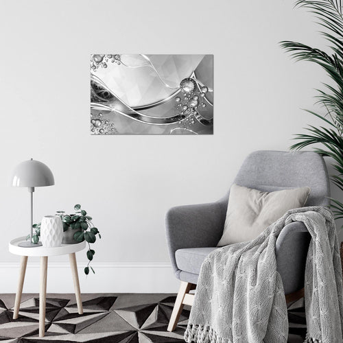 Runa Art Bild Abstrakt Modern Wandbilder Wohnzimmer 1 Teilig - Made In Germany - Schwarz Weiss Grau Flur 109115c