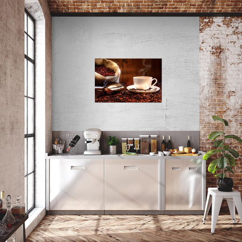 Runa Art Bild Küche Kaffee Modern Wandbilder Esszimmer Küchenbilder 1 Teilig - Made In Germany - Coffee Braun Flur 501815b