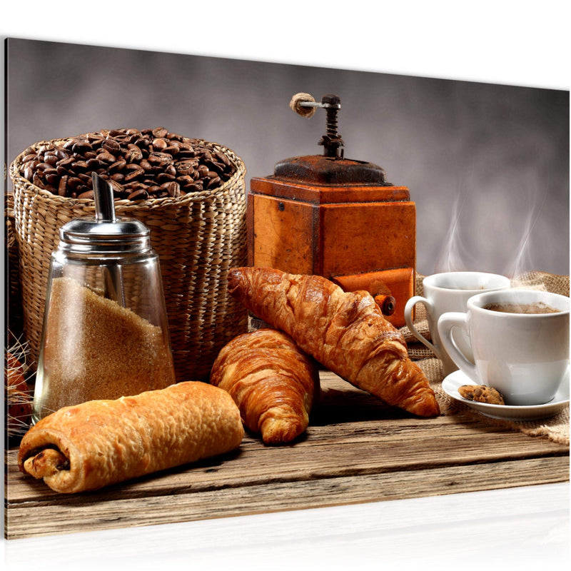 Runa Art Bild Küche Kaffee Modern Wandbilder Esszimmer Küchenbilder 1 Teilig - Made In Germany - Coffee Braun Grau Flur 505015b