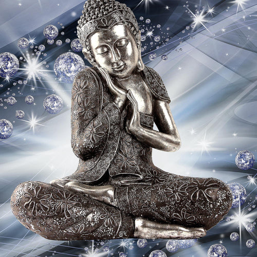 Runa Art Bild Buddha Feng Shui Modern Wandbilder Wohnzimmer Schlafzimmer 1 Teilig - Made In Germany - Abstrakt Blau Grau Flur 505415b