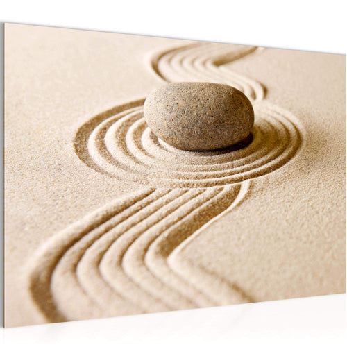 Runa Art Bild Feng Shui Steine Modern Wandbilder Wohnzimmer Schlafzimmer 1 Teilig - Made In Germany - Zen Spa Beige Flur 501415a