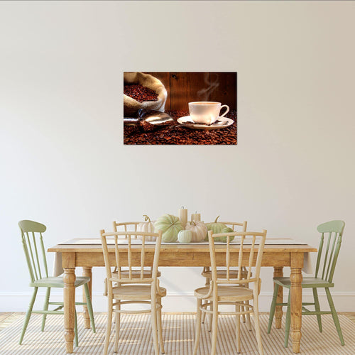 Runa Art Bild Küche Kaffee Modern Wandbilder Esszimmer Küchenbilder 1 Teilig - Made In Germany - Coffee Braun Flur 501815b