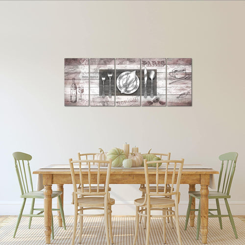 Runa Art Bild Küche Abstrakt Wandbilder auf Vlies Leinwand 5 Teilig Wanddekoration Esszimmer Küchenbilder 038156b