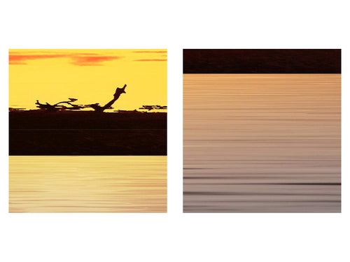 Runa Art - Bilder Afrika 200 x 100 cm 5 Teilig XXL Wanddekoration Design Sonnenuntergang Orange 000251a