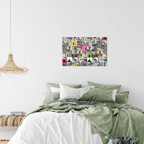Runa Art Bild Collage Banksy Modern Wandbilder Loft Wohnzimmer 1 Teilig - Made In Germany - Street Art Bunt Flur 302715a