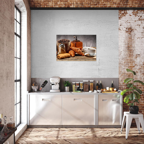 Runa Art Bild Küche Kaffee Modern Wandbilder Esszimmer Küchenbilder 1 Teilig - Made In Germany - Coffee Braun Grau Flur 505015b