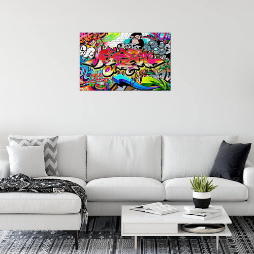 Runa Art Bild Graffiti Modern Wandbilder Loft Wohnzimmer 1 Teilig - Made In Germany - Street Art Bunt Flur 401715a