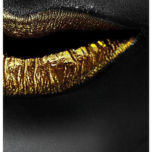 Runa Art Bild Wohnzimmer Schlafzimmer Frau Gesicht Lippen 5 Teilig Kosmetik Fashion Schwarz Gold Wandbilder auf Vlies Leinwand 042153c
