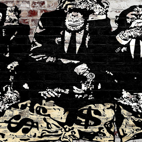 Runa Art Bild Street Art Affen Wandbilder auf Vlies Leinwand 5 Teilig Wanddekoration Loft Wohnzimmer 303456c